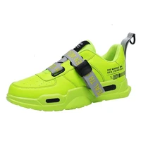 large size running shoes men pu leather sneakers mens sports footwear male sport shoes man green tennis jogging basket gme 0057
