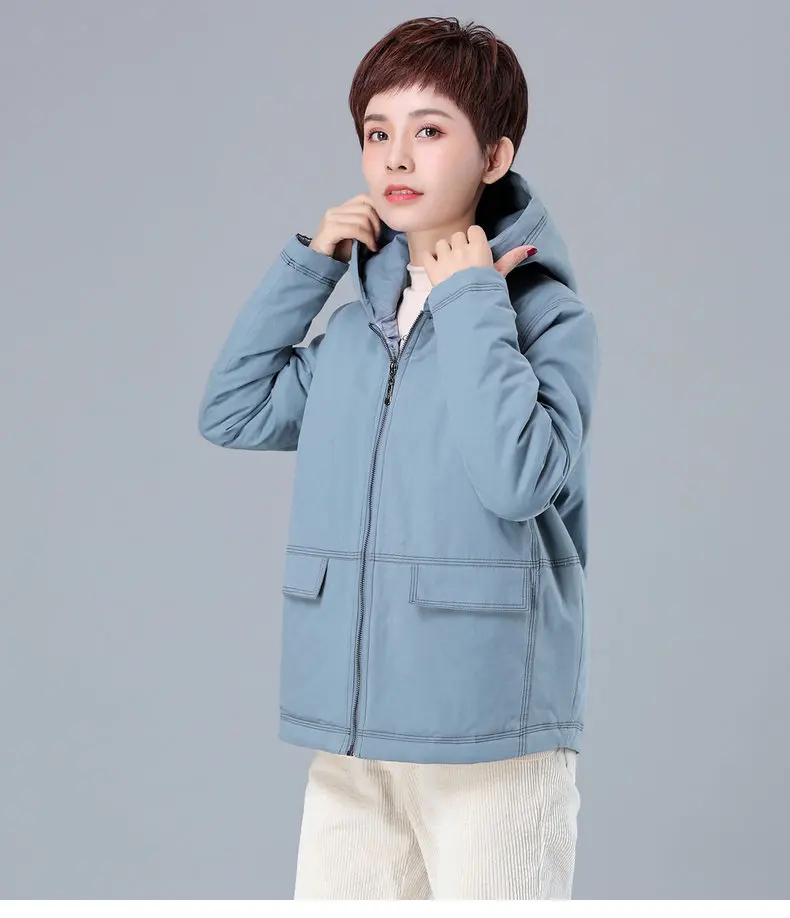 ветровки женские большой размер куртка зимняя короткая 100% хлопок черная кофта с