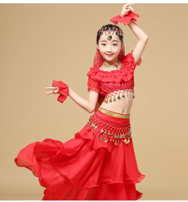 Костюм для танца живота, костюм для выступлений, индийский танец для девочек, для детей