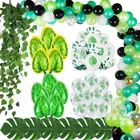 Латексные воздушные шары с зелеными листьями плюща, арка для украшения вечеринок, монстера, гавайский фламинго, зеленые листья, воздушные шары материалы на день рождения, свадьбу