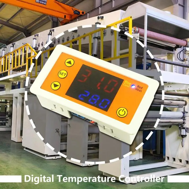 Светодиодный красный синий двойной цифровой термостат контроль температуры Лер