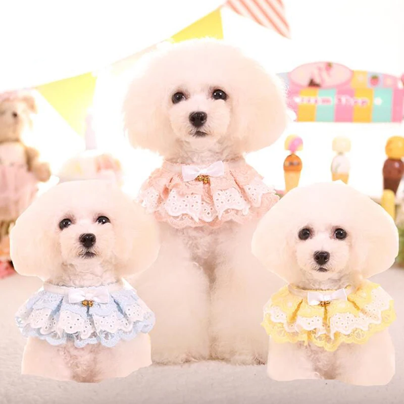 Ошейник для питомца кошки собаки кружевной нагрудник с шарфом милое платье