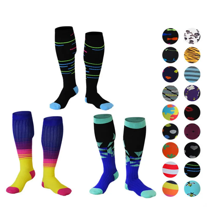 

New Arrival 1Pairs Cycling Sport Long Socks For Men Set Good Quality Cotton Football Basketball Compression Sock