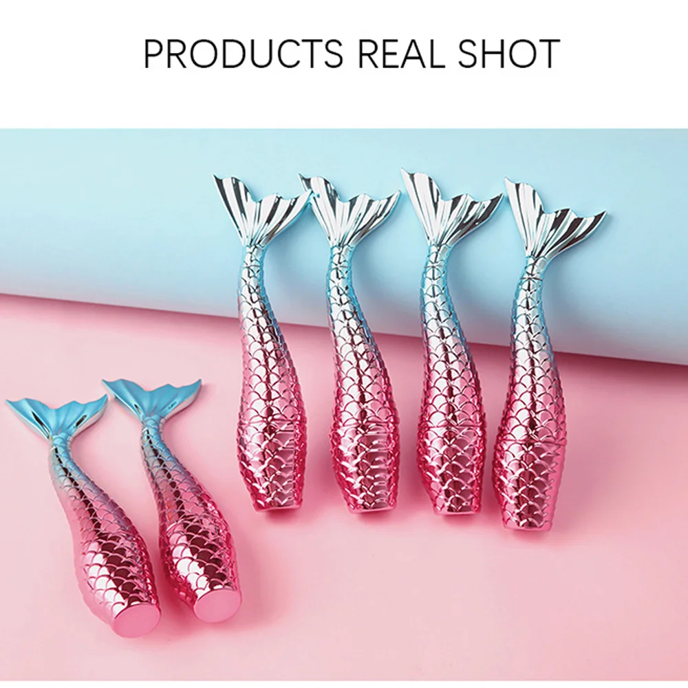 

Wholesale DIY Lipgloss Tubes Empty Lipstick Tube Lip Balm Soft Makeup Clear Plastic Mermaid Lip Gloss Container Droshipping
