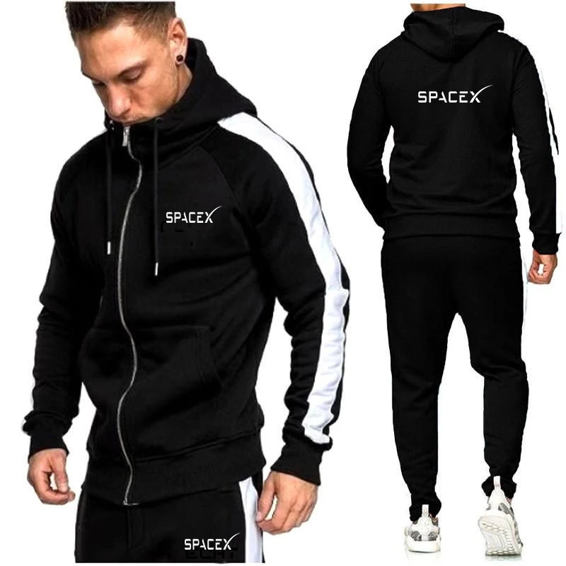 

2020 new sports brand men's suit zipper hoodie casual sportswear autumn and winter warmth and velvet new SP logo men