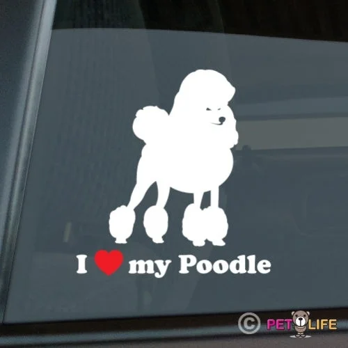 I Love My puodle Sticker Die Cut Vinyl v3 standard автомобильные наклейки|Наклейки на автомобиль| |