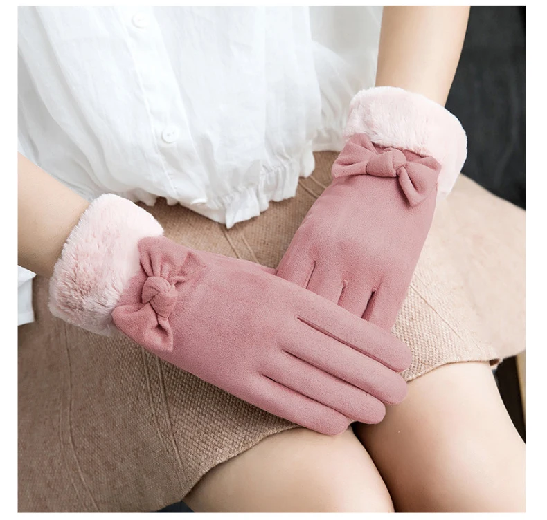 Зимние перчатки сенсорный экран для женщин теплые толстые бархатные женские перчатки полный палец ветрозащитные зимние перчатки для вождения на открытом воздухе велосипедные перчатки Gant