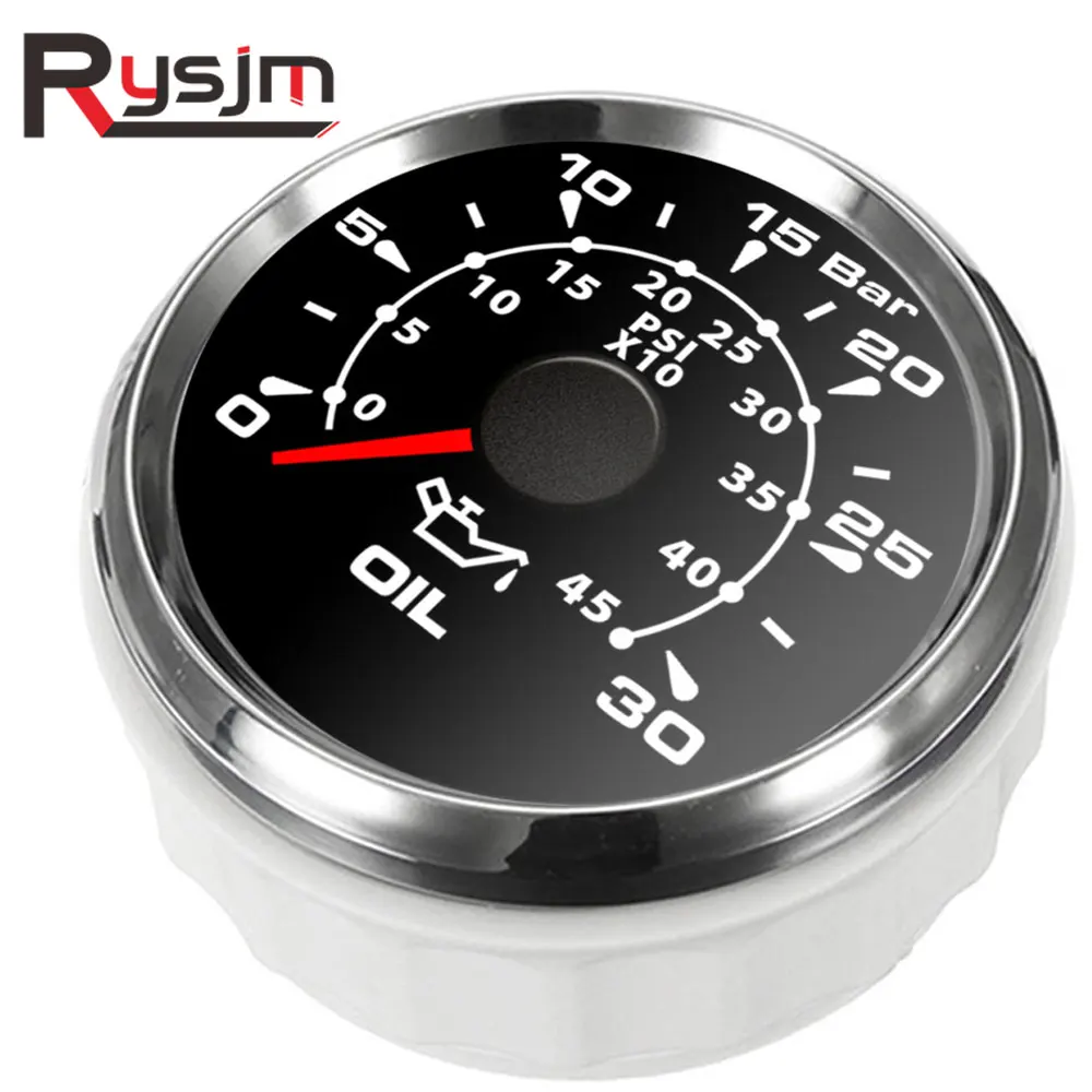 52 мм 7 цветов подсветки авто морской Масляный Пресс манометры 0 30 бар 40 PSI масломер