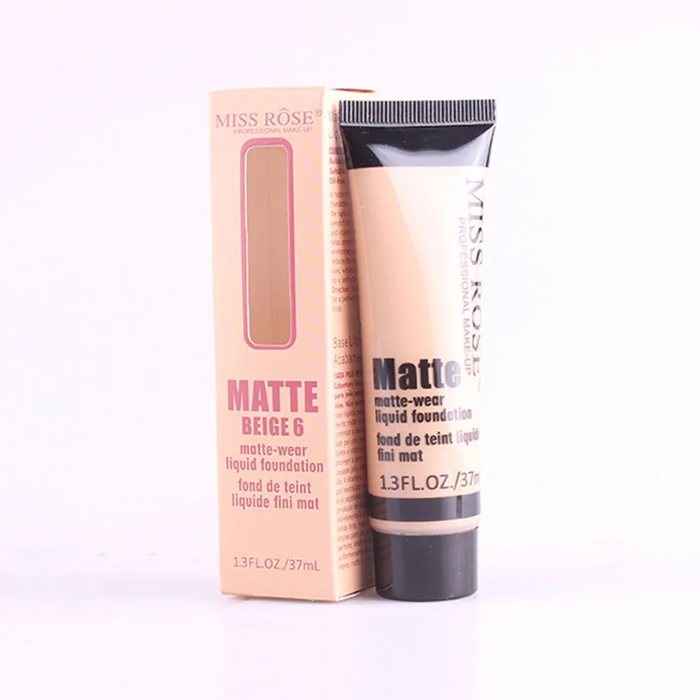 MISS ROSE Waterproof Moisturizing Matte Liquid Foundation Makeup Concealer Cream Oil control lasting Easy to smear face cosmetic | Красота и