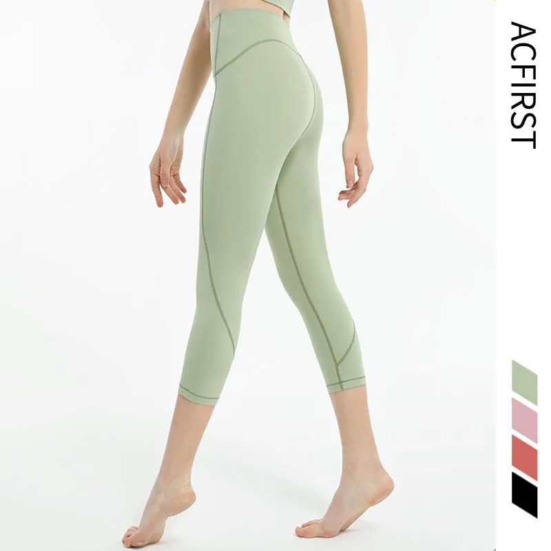 

AcFirst зеленые женские штаны для йоги с высокой талией, бесшовные леггинсы, пуш-ап, леггинсы для занятий спортом, фитнесом, бега, бесшовные, обл...