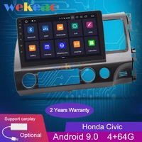 wekeao touch screen 10 1 android 9 0 car radio automotivo car dvd player for honda civic android auto gps navigation 2006 2011