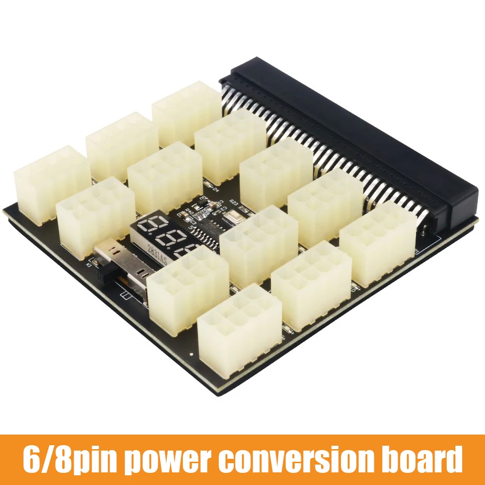 Адаптер питания ATX 13x 6/8Pin 1200 Вт плата 12 В карта преобразователя для майнинга Ethereum