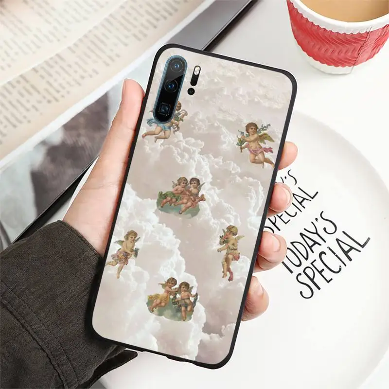

Retro Renaissance Clouds Clow Angels Phone Case For Huawei honor Mate P 10 20 30 40 i 9 8 pro x Lite smart 2019 nova 5t
