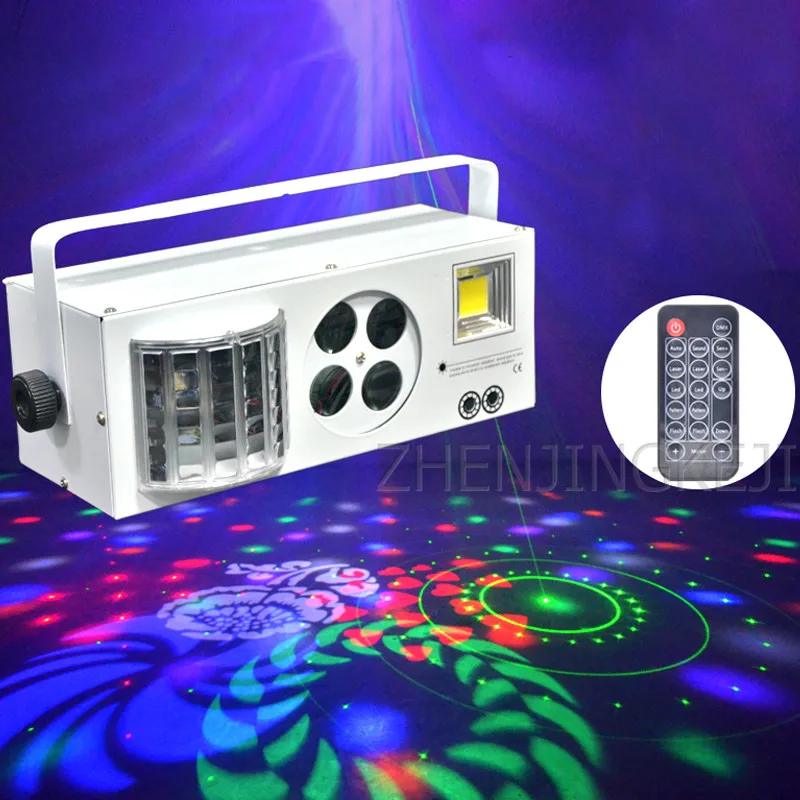 

Лазерный светильник для домашнего использования, 110 В/220 В, Бабочка, сценический светильник, банджи-стробоскосветильник, вращающийся фонарь Cabaret KTV с пультом дистанционного управления