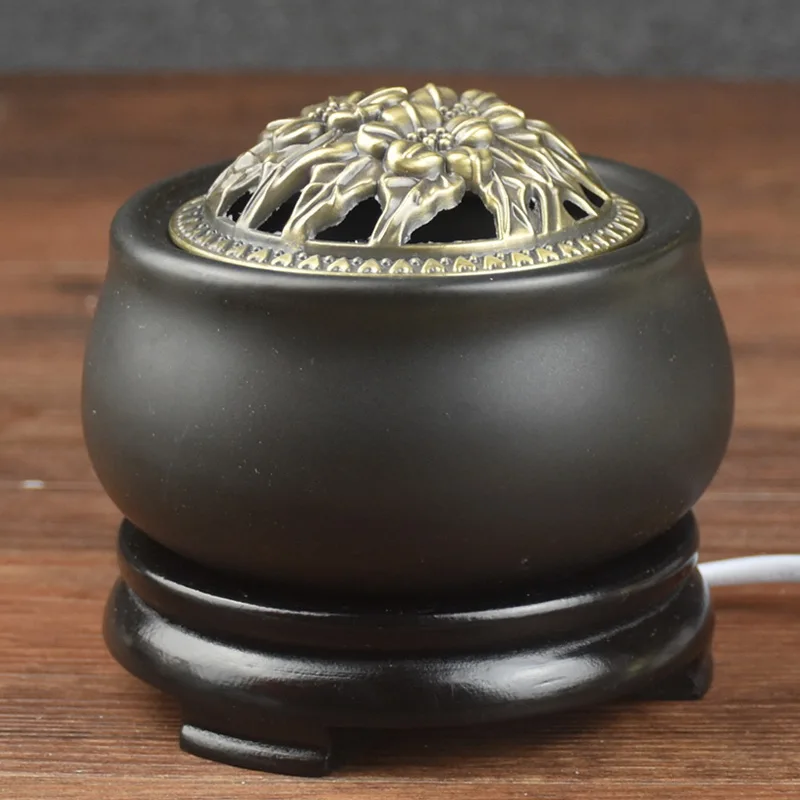 

Electric Essential Oil Burner 220V Timing ceramic Incense Burner Sandalwood Pill Powder Fragrance Aroma Diffuser Yoga Home Decor