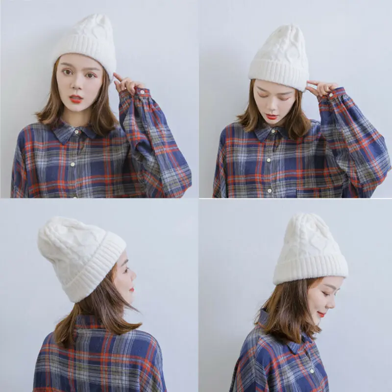 Мужская и женская вязаная шапка бини для осени зимы Повседневная Теплая Лыжная