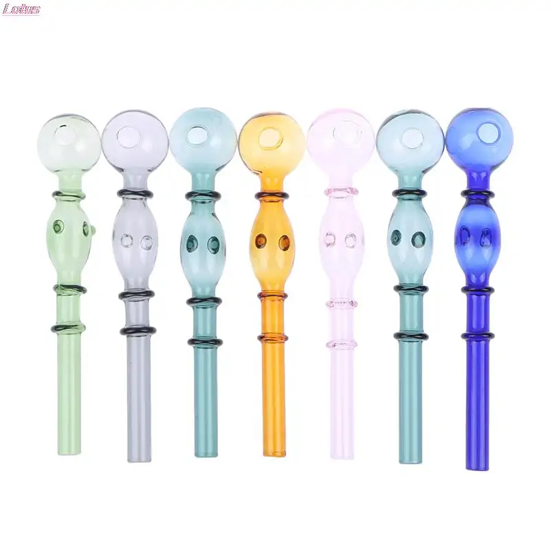 

1 PC 5.5" High Borosilicate Glass Cigarette Accessories Color Glass Cigarette Decoration Fulcrum Straight Pot