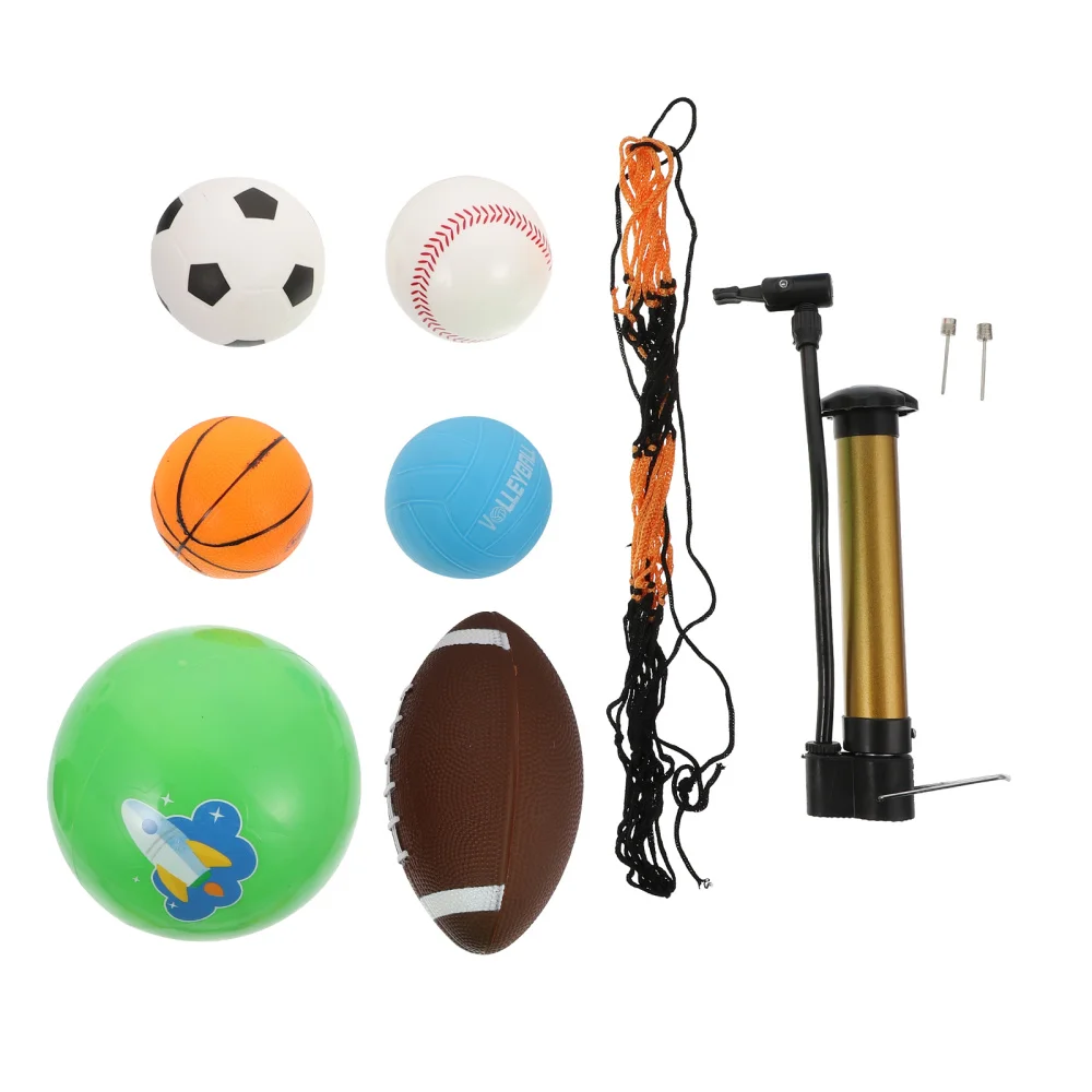 

5pcs Sports Balls Volleyball Basketball Football Baseball Soccer with Pump
