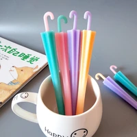 4 pcsset cute umbrella gel pen 0 5mm black pen stationery student learning supplies kids gifts