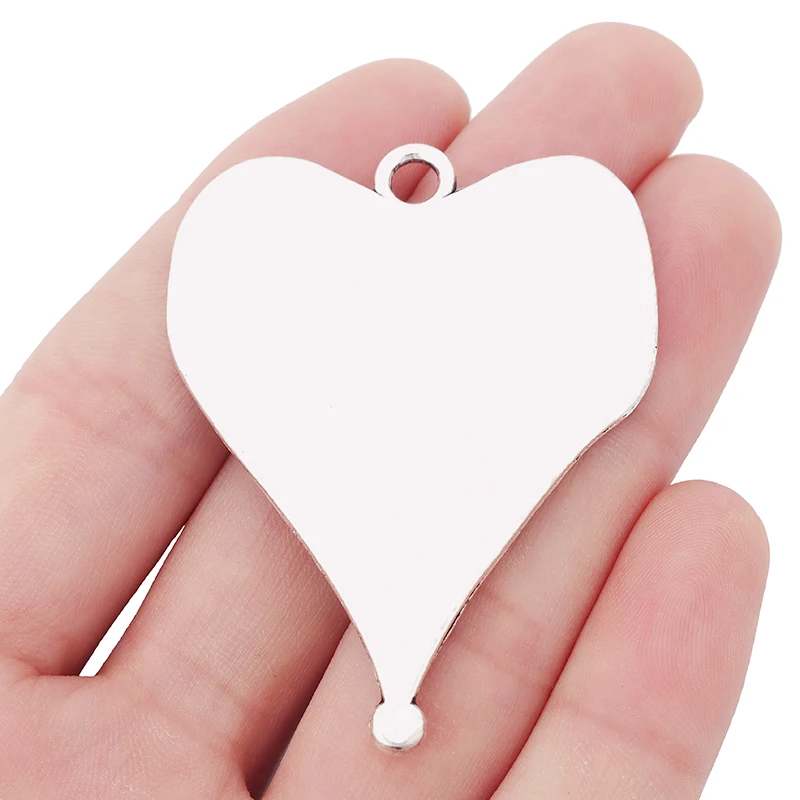 ZXZ 5 шт Большие Подвески в форме сердца для ожерелья ювелирных изделий