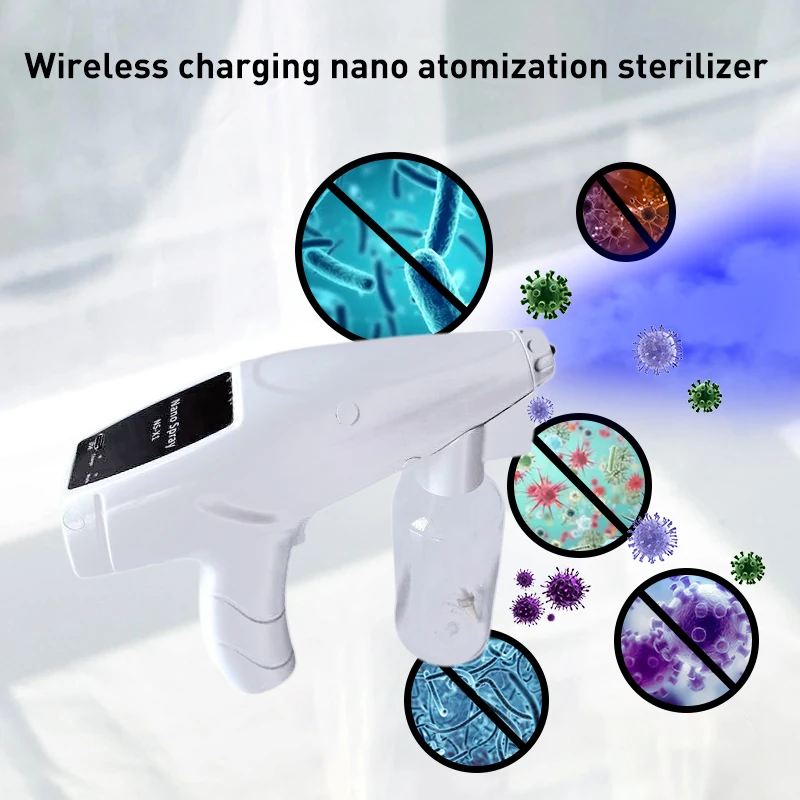 

200ml 110V-240V USB Charge Household Blue Light Nano Steam Spray Gun Portable Wireless Disinfection Sprayer Machine kitchen tool