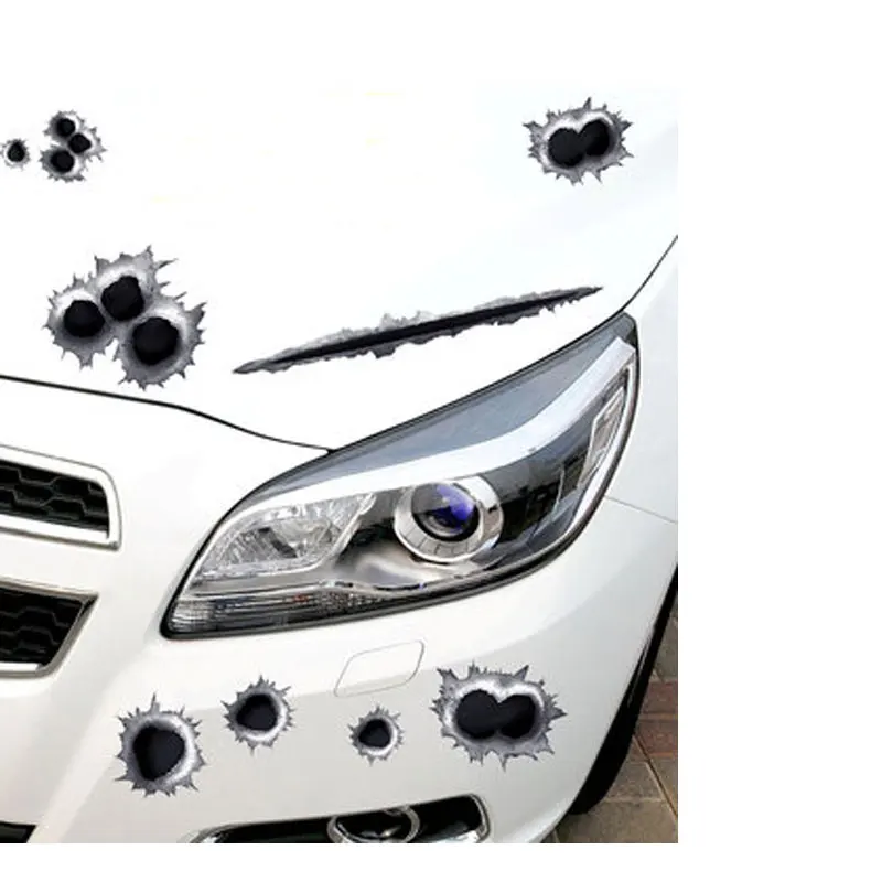 

Car decal paint scratches remover cover creative sticker personality bullet hole marks stickers car stickers 3D stereo stickers