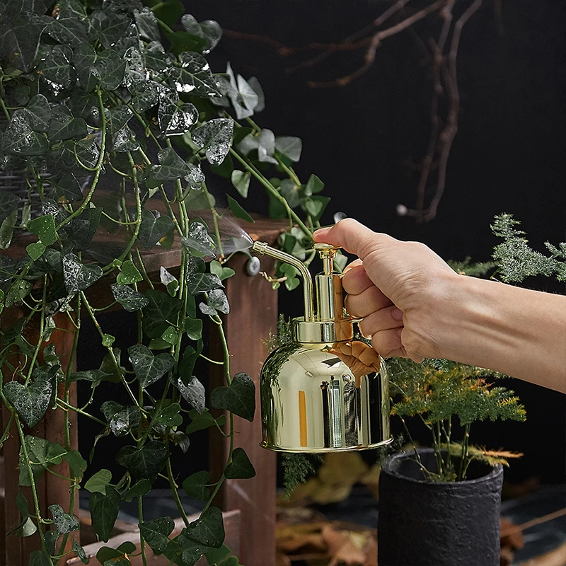 

Watering Fles Nordic Engels-Stijl Vintage Messing Succulenten Kleine Gouden Tuinieren Spuiten Kan Water Pot Garden Supplies