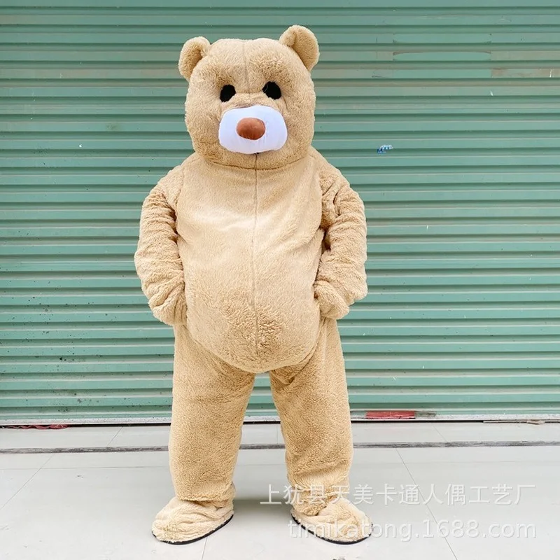 

Dancing Teddy Bear Mascot Costume Net Red Bear Cosplay Suit People Wearing Walking Plush Bear Doll