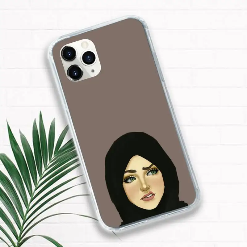 

Arabic Hijab Girl Queen Crown Phone Case for iPhone 11 12 pro XS MAX 8 7 6 6S Plus X 5S SE 2020 XR Luxury brand shell funda