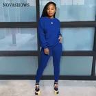 Модный классический однотонный Женский комплект из 2 предметов, Женский свитшот, брюки-джоггеры, костюм, спортивный костюм, подходящий комплект, повседневная одежда