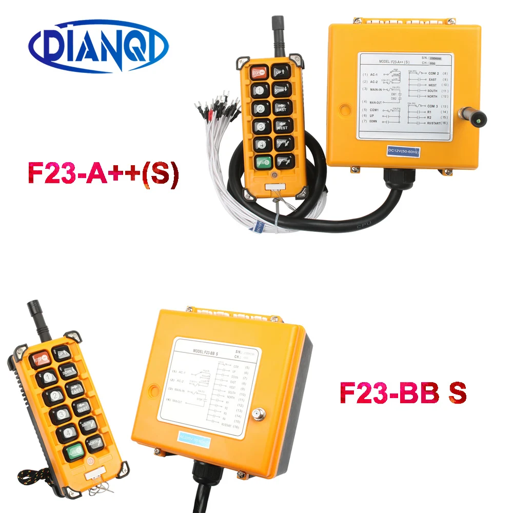 Industrial sem Fio Interruptor de Controle F23-a + s Rádio Controle Remoto Velocidade Grua Guindaste Elevador F23-bb