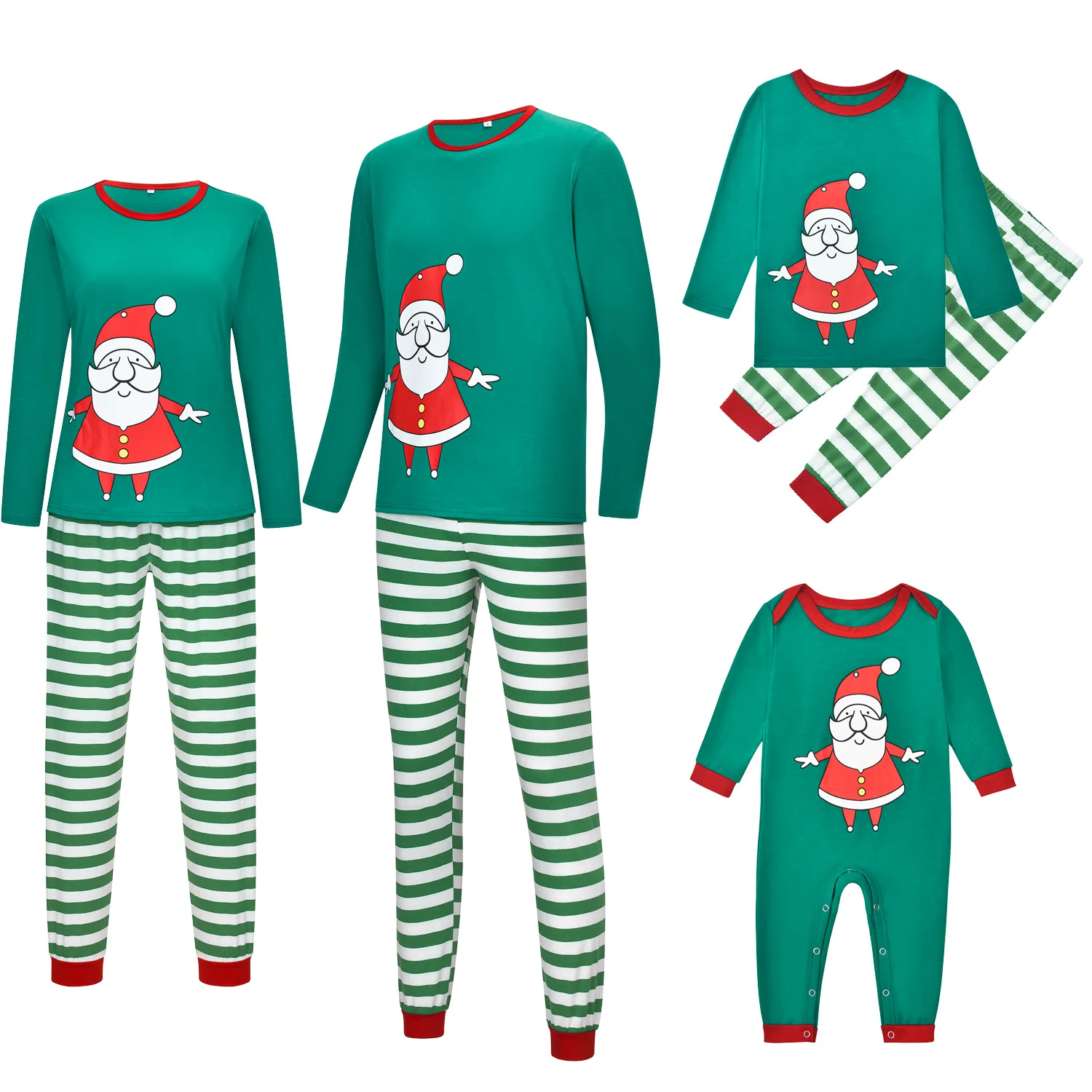 

New Christmas Pajamas Family Matching Set 2022 Winter Cotton Parent-child Sleepwear Dad Mom Kids Baby Rompers Cheap On Sale