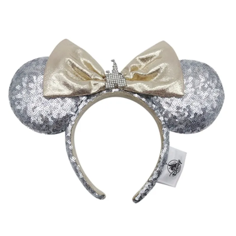 

Disney Mickey Minnie Hairband Headdress Ears Sequin Hair-Bands Princess Head Hoop Plush Toy Christmas Presents For Children