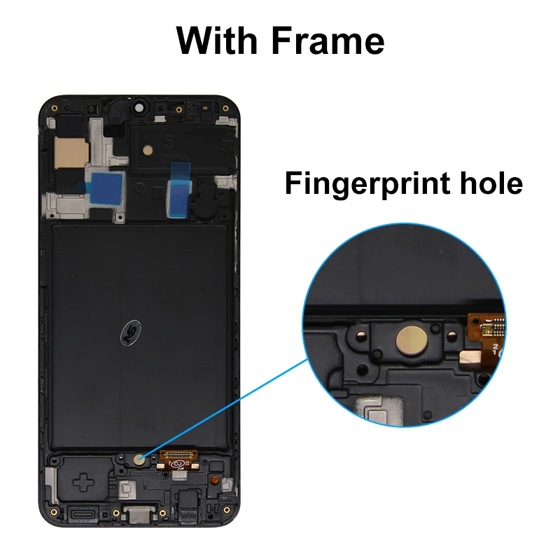 

Super AMOLED For Samsung Galaxy A50 SM-A505FN/DS A505F/DS A505 LCD Display Touch Screen Digitizer With Frame For Samsung A50 lcd