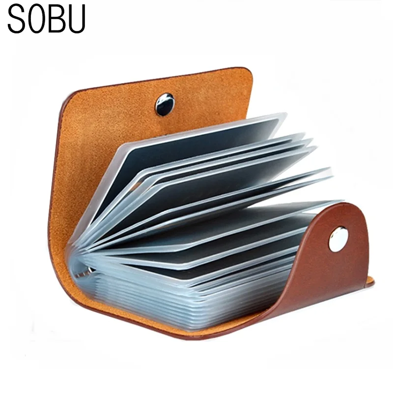 

New PU Leather Function 24 Bits Card Case Business Card Holder Men Women Credit Passport Card Bag ID Passport Card Wallet H088
