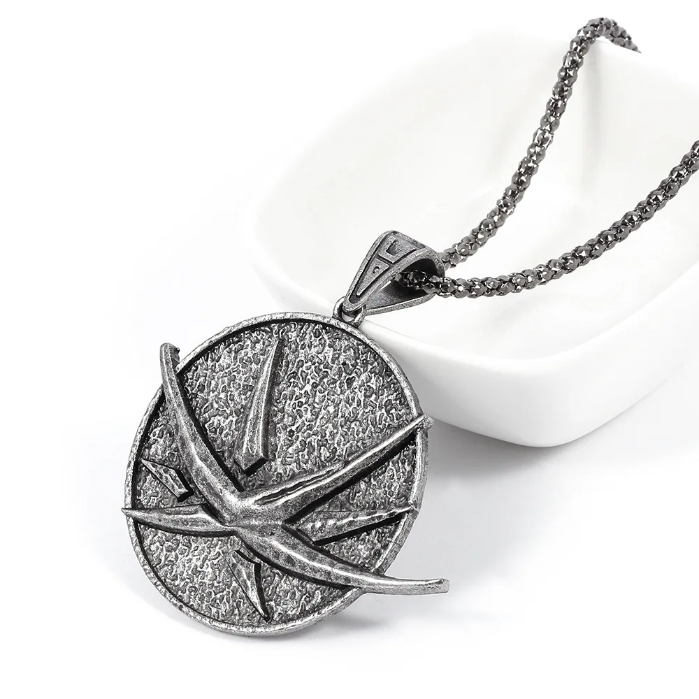 Ожерелье с головой волка в стиле панк кулон унисекс виде охотника Ведьмака