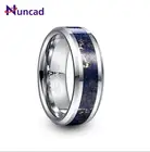 Мужское кольцо из карбида вольфрама NUNCAD, 8 мм, обручальное кольцо с Т-образным покрытием, инкрустированное Лазуритом, из вольфрамовой стали, T230R