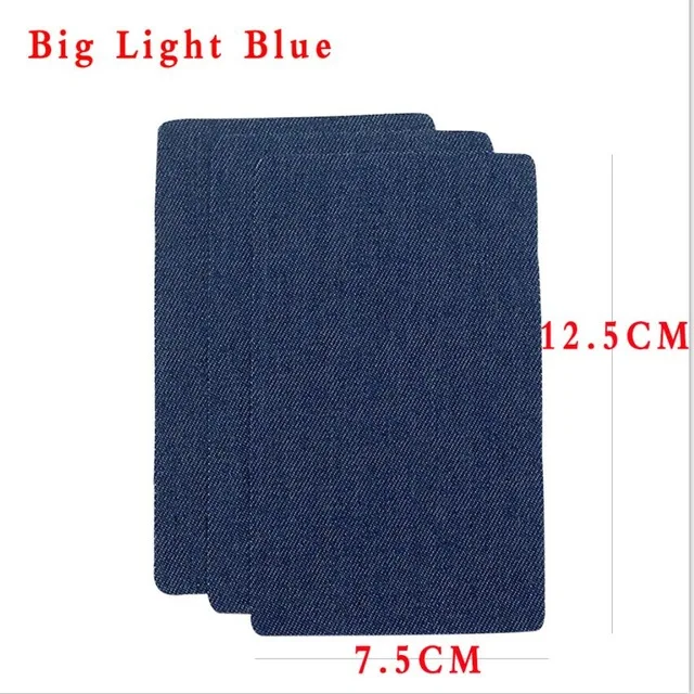 light blue big 10 шт./лот, железные нашивки, налокотники, наколенники для ремонта джинсов, нашивки для шитья, аппликация, нашивки для одежды, наклейки для рукоделия, Швейные аксессуары - Цвет: light blue big