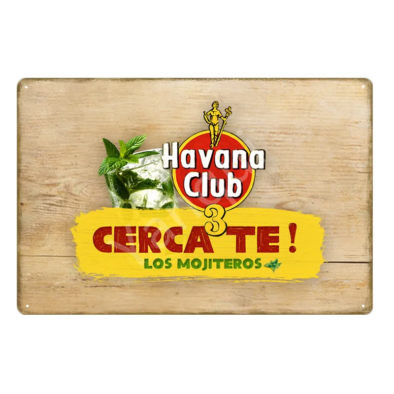 YB0140BI Mojito Гавана клуб пиво винтажный металлический постер оловянные вывески настенная живопись доска для бара паба кафе домашний Декор Ретро тарелка YI-171 - Цвет: YB0140BI