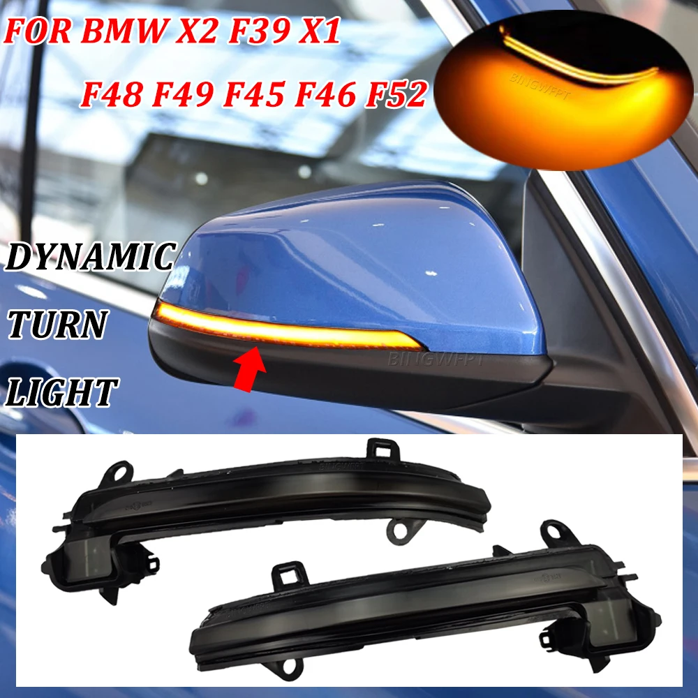

Боковой зеркальный светосветильник индикатор Лампа для BMW X1 F48 2016-2018 2 серии F45 F46 X2 F39 светодиодный динамический поворотный сигнал поворотник...