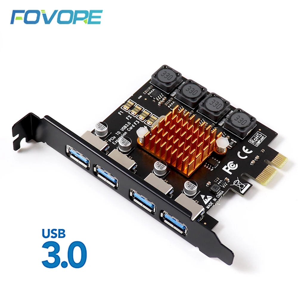 4 порта USB 3.0 PCI Express Card 3 PCIE расширительный адаптер PCI-E HUB контроллерные карты USB3.0 E Extender on.