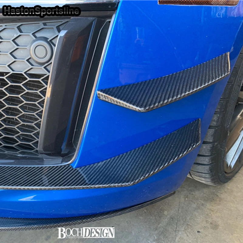 

R8 Carbon Fiber Front Bumper Fins Splitters Canards For Audi R8 2015~2018 Front Bumper Splitters Air Vents Car Styling