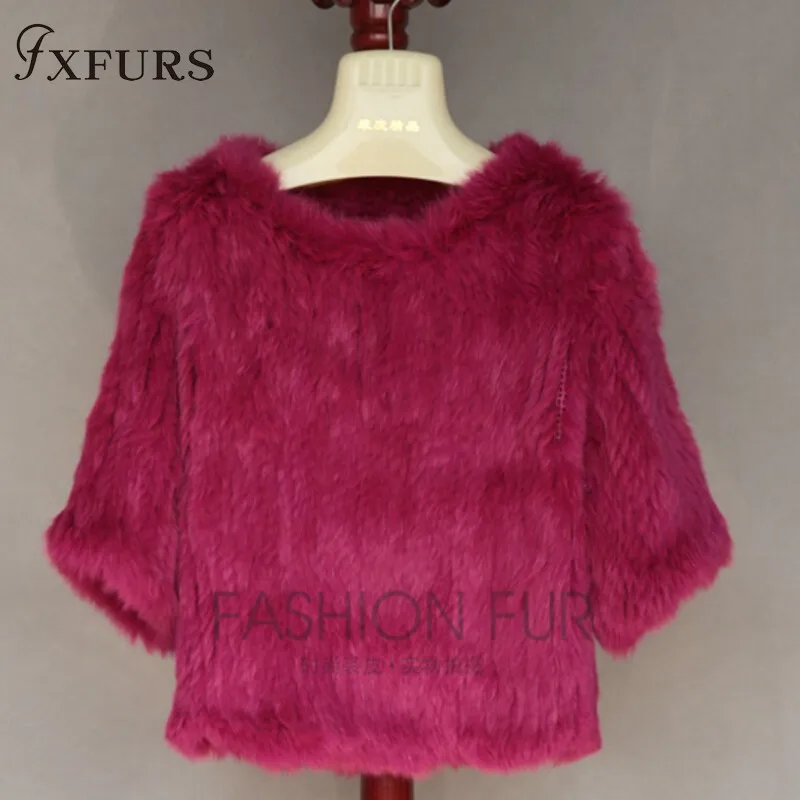 Новинка 2020 роскошное вязаное пальто из кроличьего меха FXFURS Женская куртка