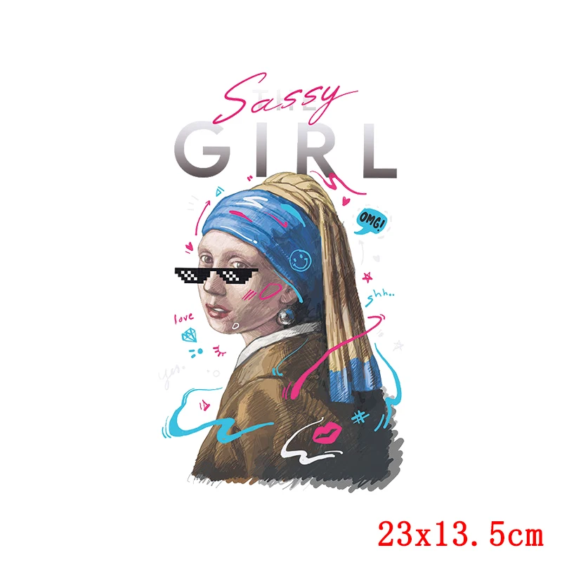

Beautiful Girl Cartoon Patch Animal Thermo Stickers On Clothes Iron On Transfers For Clothing Bike/Anime Applique On Clothes Diy