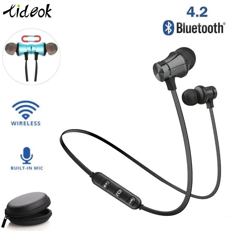 Магнитные беспроводные Bluetooth наушники спортивные водонепроницаемые V4.2 стерео
