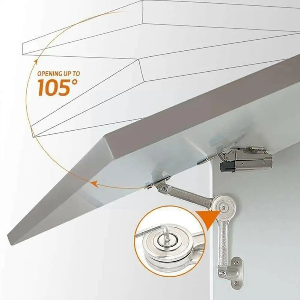 

Cabinet Door Lift Support Wood Furniture Hardware Cabinet Arbitrary Support Lever Bar Hinges Folding Hydraulic Stop Hinge D U1Q3