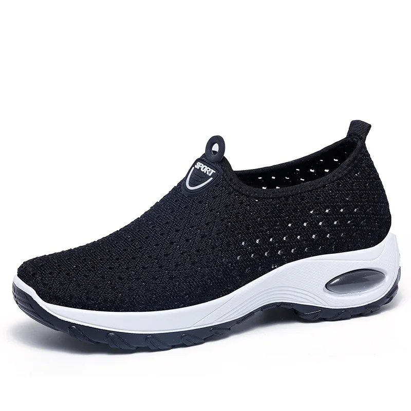 

Women Flat Shoes Knit Woman Casual Slip On Vulcanized Shoes Female Mesh Soft Breathable Women's Footwear For Ladies Sneaker B773