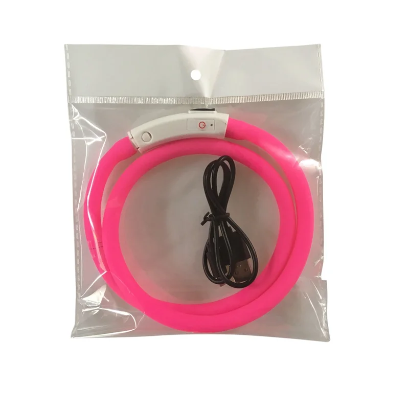 Pet Dogs Cats USB Rechargeable Flashing Night Collars Luminous Collar LED Light Dog Glowing Teddy Flash | Дом и сад