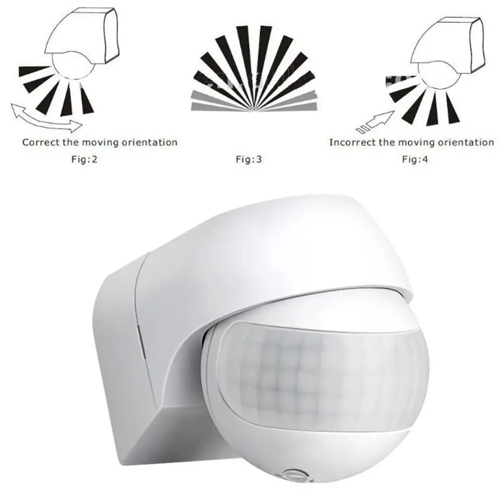 

Motion Sensor 110v~230v Motion Detector Automatic Infrared PIR Sensor 180 Degree Rotating Outdoor Timer Light Switch