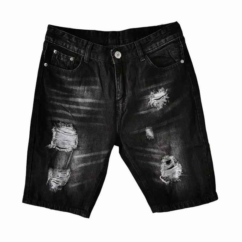 

Шорты мужские джинсовые прямые на молнии, брендовая одежда, модные облегающие повседневные, лето